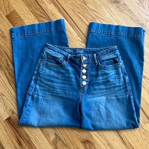 a.n.a High-Rise Wide Leg Button Fly Crop, Size 6